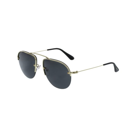 Prada PR58OS-ZVN5S0-55 Gold Semi-Rimless Sunglasses