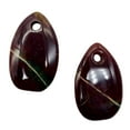 thumbnail image 4 of Hand Carved Bloodstone Agate Pendant Bead | 54x33x6mm| Green Red | Oval | 1 Bead, 4 of 11