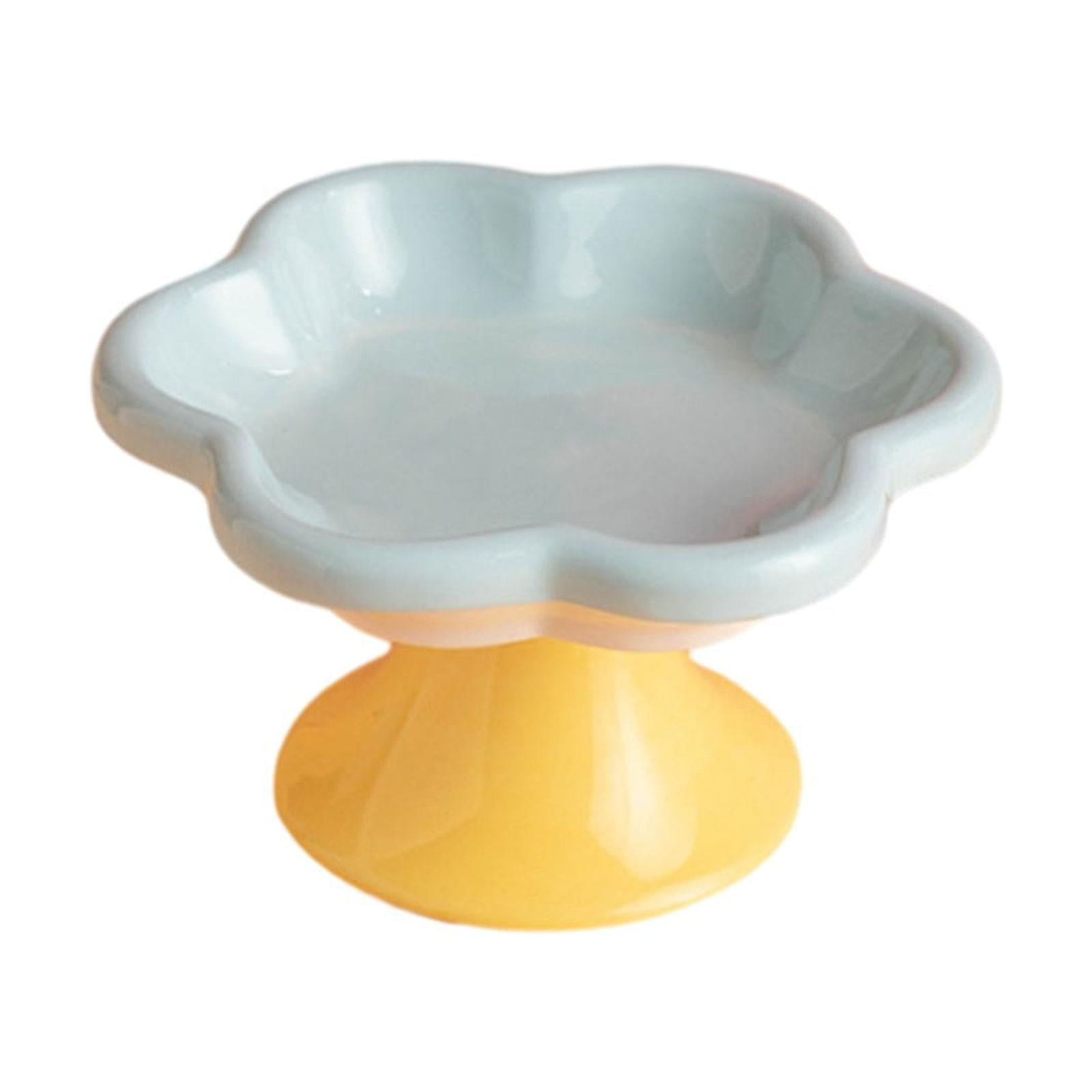 Gazechimp Ceramic Raised Cat Bowls Food Feeding Cat Feeding Bowls for Small Medium Dog Blue