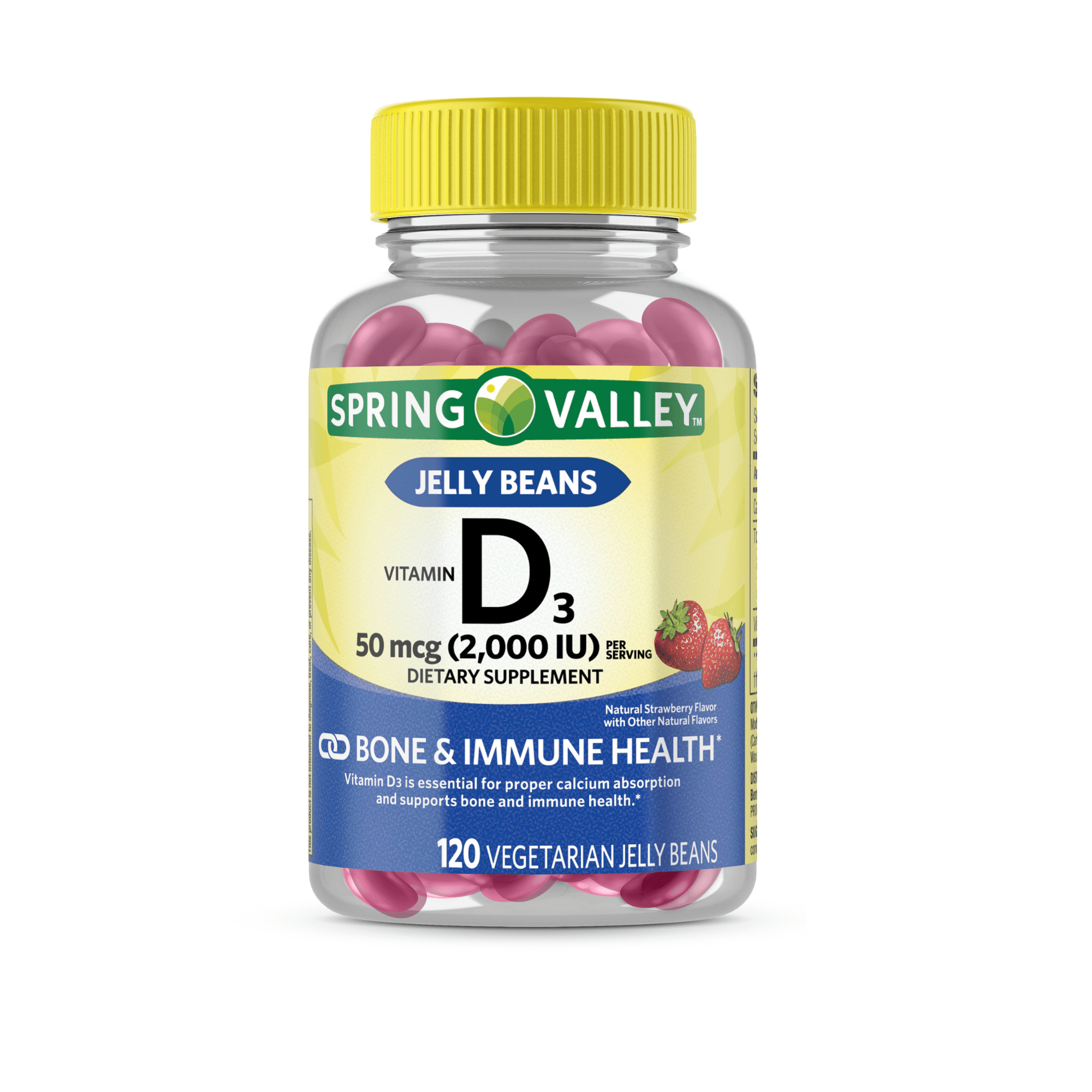 Spring Valley Vitamin D3, 50 mcg (2,000 IU) Vegetarian Jelly Beans, 120