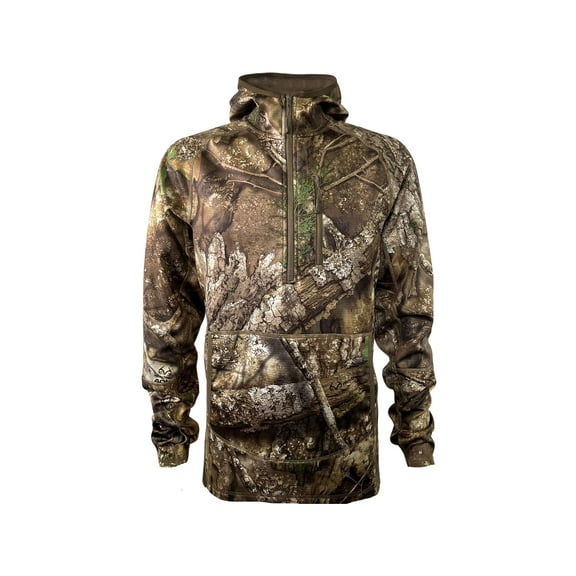 MidwayUSA Men's Grid Fleece Quarter Zip Hoodie Realtree APX 2XL Tall