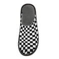 thumbnail image 3 of IAUYY Memory Foam House Slippers Suitable for Both Men and Women. Comfortable, Anti-Slip Plush Flat-Bottomed Slippers The Best Holiday Gift Black-and-white Checkered Area, 3 of 9