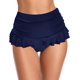 thumbnail image 1 of Falda de natación para Mujer Cintura Alta de Cintura incorporada Shirred Ruffle Falda de natación Azul CH Azul CH Xishao ropa, 1 of 2