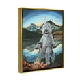 thumbnail image 3 of Stupell Industries Dog by Campfire Landscape Nature Painting Gold Floater Framed Art Print Wall Art, 17 x 21, 3 of 9