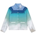 thumbnail image 4 of Jackets for Women Winter Coat Jackets Flannel Stand Collar Jacket(Tropical Beach Waves,Size:S-4XL), 4 of 7