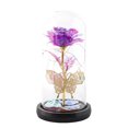 thumbnail image 1 of Fleur Rose Dorée Creuse Papillon Fond en Verre Simulation Cadeau de la Saint-Valentin Décoration Ornements, 1 of 1