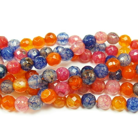4mm Cracked red and blue agate faceted round beads Genuine Natural Gemstone Jewelry making