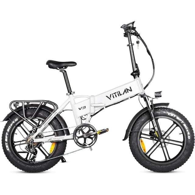 VITILAN V3 2.0 Electric Bike for Adults 750W Folding Electric Bike 20 Inch 4.0 Fat Tire Bikes Mountain Beach Snow Bike 48V 13AH Removable Battery Electric Bike