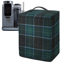 ZIATUBLES Dark Green Grid Print Ice Cream Maker Machine Dust Cover with Front Pocket, Open Bottom Design for Easy Slip-On Use, Stain Resistant Polyester Kitchen Appliance Decor