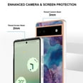 thumbnail image 2 of Nalacover for Google Pixel 6A Marble Pattern Slim Case Compatible with MagSafe Wireless Charging, Soft Silicone/TPU Shockproof Non-Yellowing Lightweight Protective Cover for Google Pixel 6A, Purple, 2 of 6