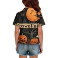 thumbnail image 5 of Kids Halloween Polo Shirts Cute Cartoon Gothic Graphic Shirts for Girls Button Up Short Sleeve Shirts for Boys Fall Funny Holiday Golf Polos, 5 of 5