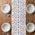 thumbnail image 4 of Table Runner 120 Inches Long for Kitchen Dining, Independence Day Dresser Scarf Farmhouse, Dining Table Decorations for Wedding/Parties, 4th of July Red Blue Stripes Star Leaves 13 x 120 In, 4 of 8