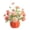 B, variant on Farmhouse Style Artificial Silk Flower with Ceramic Vase, Rustic Faux Floral Table Centerpiece, Long Lasting Fake Flower Decor for Kitchen Entryway Dining Room, Classic Indoor Decoration