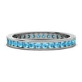 thumbnail image 2 of TriJewels 1.50 ctw Round Blue Topaz (2.70 mm) Eternity Band in 10K White Gold, 2 of 6
