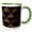 Green/White, variant on 3drose, Orange and Image of Rust Triangle Shapes Geometric Pattern, 11oz Magic Transforming Mug