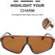 thumbnail image 2 of Retro One Piece Aviator Square Sunglasses Sport Siamese Shades Goggles For Men Women B2722, 2 of 5
