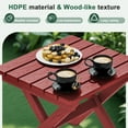 thumbnail image 2 of SERWALL Outdoor Small Folding Side Table, HDPE All Weather Adirondack End Table, No Assembly Required, Red, 2 of 9