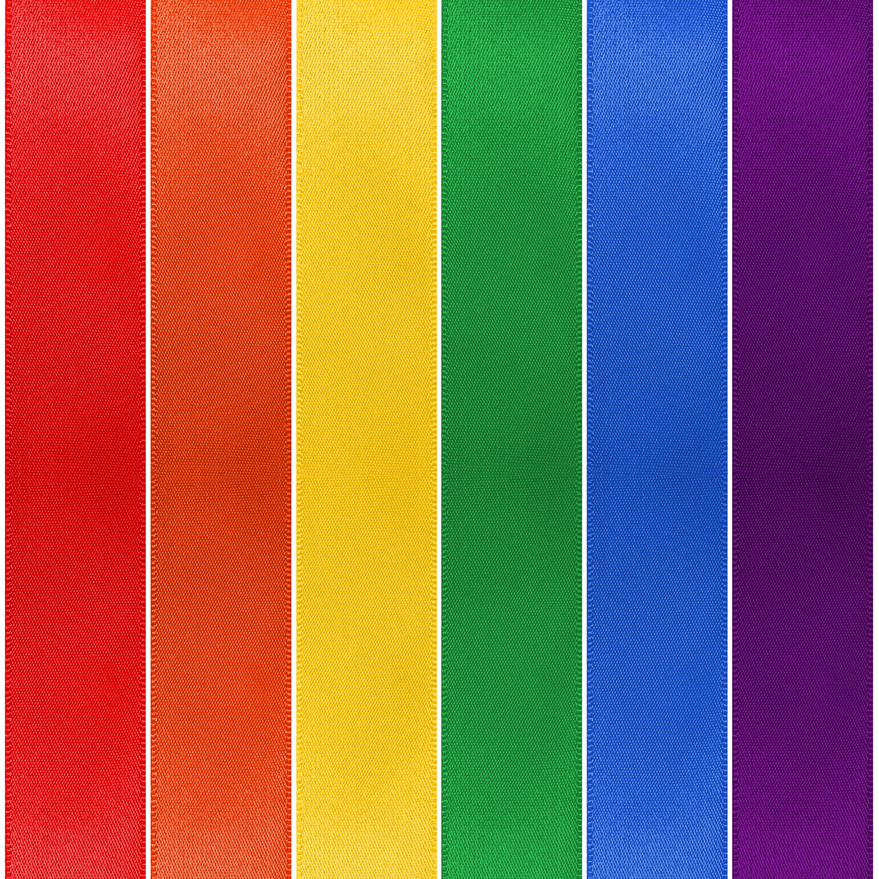 Rainbow Single Faced Satin Ribbon, 6 Colors, 7/8" x 600 Yards by Gwen Studios