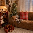 thumbnail image 5 of LIORAGLJ Christmas Plaid Throw Pillow with Reindeer Antlers 3D Holiday Cushion for Sofa Bed, 5 of 7