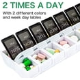 thumbnail image 5 of ZHAOCHENG veces al día, organizador de pastillas de 7 días, organizador de pastillas AM PM, organizador de pastillas semanal desmontable, contenedor portátil de medicina de viaje para pastillas/vitami, 5 of 5