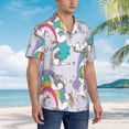 thumbnail image 3 of Kll Men'S Hawaiian Shirt Short Sleeve Button Down Beach Shirts-Unicorn Doingyoga, 3 of 7