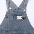 thumbnail image 6 of UACY Girls Denim Overalls Vintage Buttons Adjustable Strap Jean Jumpsuit Kids Casual Loose Fit Dungarees Pants Bib Workwear (Light Blue, 9-10 Years), 6 of 9
