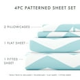 thumbnail image 4 of Noble Linens 4 Piece Pattern Microfiber Bed Sheets Set, Turquoise Arrow, California King, 4 of 10