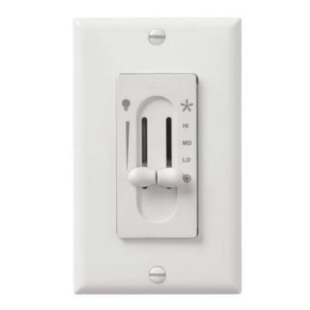 Hunter 27182 White Sliding Wall Control For Fan And Lights