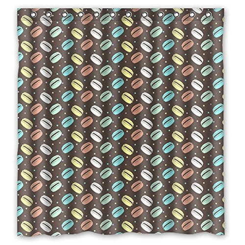 Cortina de ducha ABPHQTO Impermeable Estampado de Macarons 150x180 cm