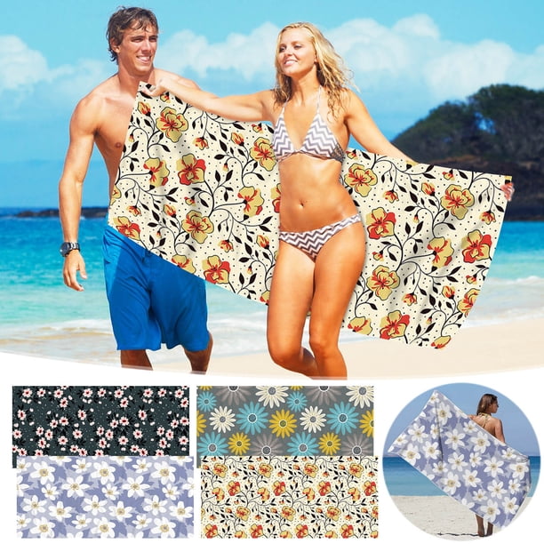 Toalla de playa de microfibra 30x60 pulgadas - Toalla de secado rápido resistente a la arena para playa, piscina y viajes - Toalla de baño compacta y ligera