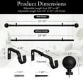 thumbnail image 4 of MERIVILLE 1" Single Curtain Rod Set, Adjustable 28-48 Inches, Ball Finials, Black, 4 of 10