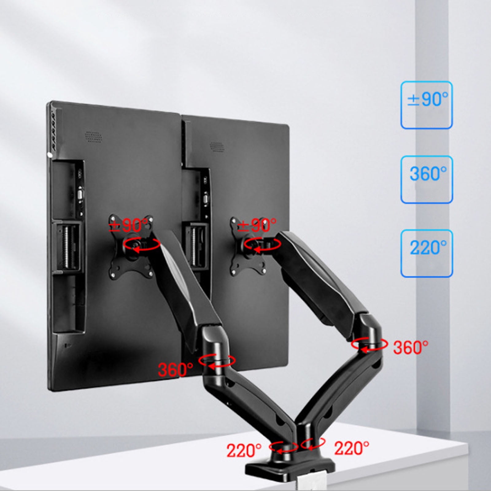Monitor Stand Adjustable Spring Monitor Desk Mount Vesa Holder Bracket for w/ C-Clamp Mounting Base for 13-2