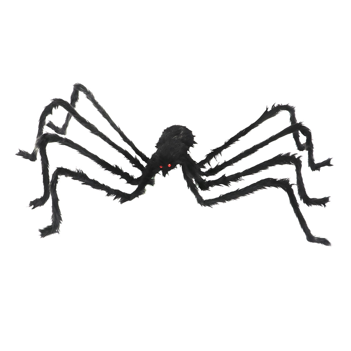 NEW 2 Creepy Big Black Plastic Spiders on Elastic 7cm Halloween Party Prop 