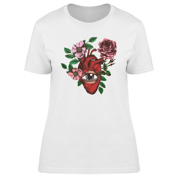 Peering Floral Heart T-Shirt Women -Image by Shutterstock, Female x-Large