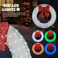 thumbnail image 6 of 60" Pre Lit Christmas Garland with 400 LED Lights Wreath Xmas Bow Decorations, 6 of 7