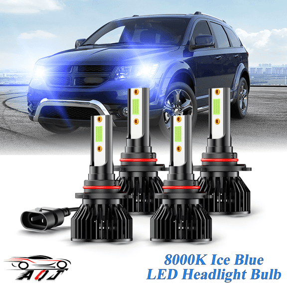 8000K Ice Blue LED Bulb for Dodge Journey 2009-2020 High-Low Beam Headlight Bulbs Combo Pack of 4