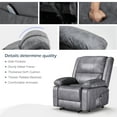 thumbnail image 2 of AECOJOY Leather Recliner Chair with Massage Heated Function, Home Theater Seating Sofa Gray, 2 of 9