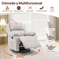 thumbnail image 4 of Korser Sillón Reclinable Giratorio 360°Adultos,Mecedora Pequeña Para Espacios Reducidos,Lino,Beige, 4 of 6