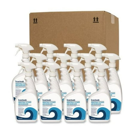Boardwalk Industrial Cleaner and Degreaser, Spearmint Scent, 32 oz Bottle, 12/Carton