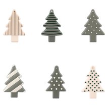 Virelaxpo Set of 6 Soft Rubber Christmas Ornaments, PVC Holiday Pendants for Christmas Tree, Fireplace, and Home Decoration - Multicolor Designs, Easy to Hang, Festive Accents for Indoor Displays