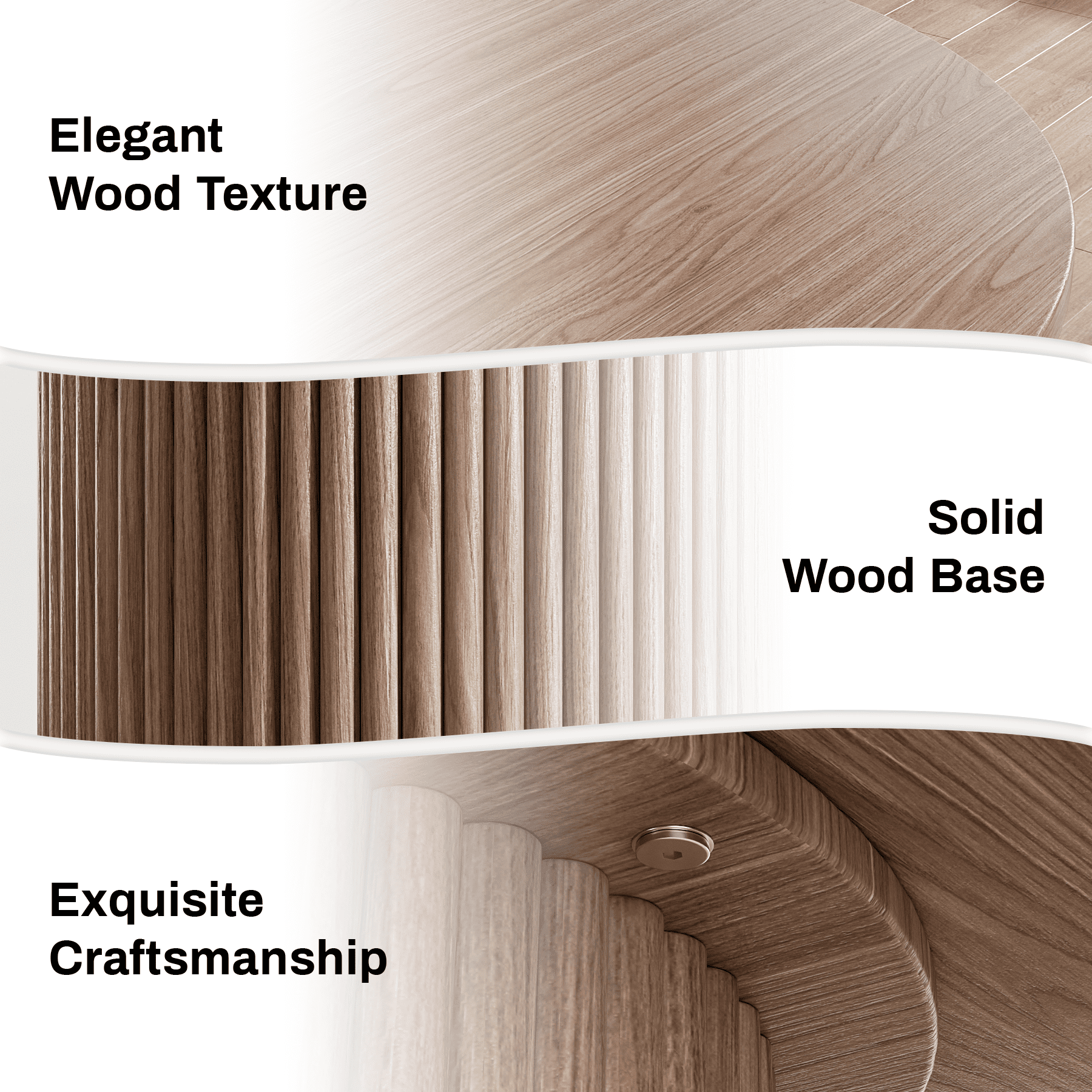 Rophefx 35.4" Solid Wood Round Dining Table with Handcrafted Relief Pedestal,Circle Dining Table,Walnut