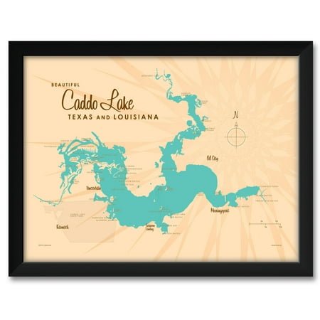 Caddo Lake Tx Louisiana Map Framed Art Print By Lakebound Print