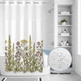 thumbnail image 2 of No Hook Shower Curtain, Watercolor Flowers Shower Curtains for Bathroom with See Through Top Window, Vintage Country Floral Leaves Spring Waterproof & Washable Bath Curtain Narrow 54"x78", 2 of 9