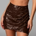 thumbnail image 2 of CONZONE Carnival Womens Sequins Skirt Glitter Sparkly High Waist Bodycon Mini Skirts for Funny Festival Stage Performance, 2 of 5