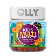 OLLY Kids Multi + Probiotic Gummy Multivitamin, 35 Day Supply (70 Count), Yum Berry Punch, Vitamins A, C, D, E, B, Zinc, Probiotics, Chewable Supplement