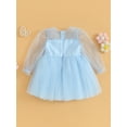 thumbnail image 4 of Liacowi Toddler Baby Girl Princess Dress Long Sleeves Mesh Dress Dot Print A-Line Dress Infant Girl Birthday Party Dress 6M-4T, 4 of 8