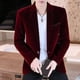 thumbnail image 4 of Chaquetas de vestir de un solo pecho, trajes y blazers ajustados para hombre, chaqueta fina de negocios para hombre, abrigos, ropa, estilo coreano clásico, 4 of 5