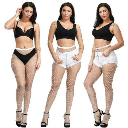 

Lingerie for Women Women Fishnet Soft Tights Lingerie Transparent Lace Bodysuit White