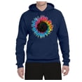 thumbnail image 2 of Wild Bobby, Colorful Tie Dye Sunflower Womens, Streetwear, Unisex Graphic Hoodie Sweatshirt, Navy, Large, 2 of 3