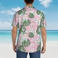 thumbnail image 3 of Lsque Lilies Flowers pattern Hawaiian Shirt for Men, Unisex Summer Beach Casual Short Sleeve Button Down Shirts-X-Large, 3 of 9